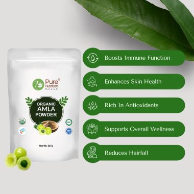 Pure Nutrition: Organic Amla, Indian Gooseberry Powder (Emblica Officinalis)  - 227g