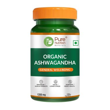 Pure Nutrition: Organic Ashwagandha supplement | 120 Tablets