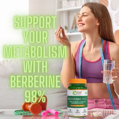 Pure Nutrition: BERBERINE 98% supplement with Jamubeej, Karela, Fenugreek extract | 60 Veg tablet