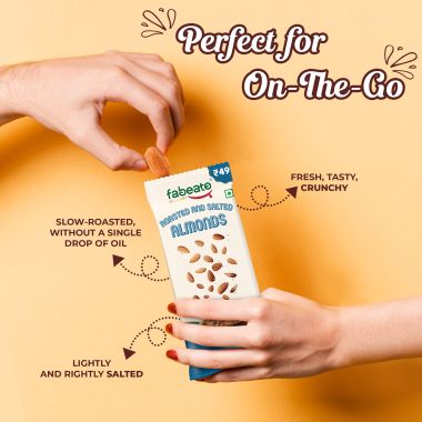 Fabeato: Munch on the Go Snack Premium Roasted and Salted Almonds, Crunchy - (25g x 10)