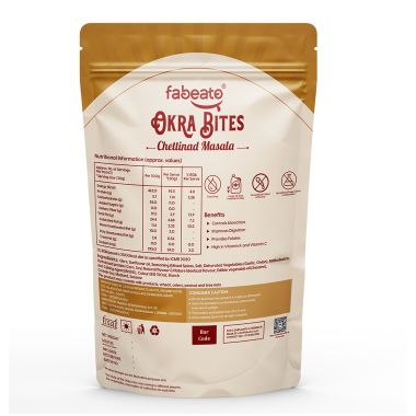 Fabeato: Chettinad Okra Chip, Bhindi Chips, Vacuum Fried, Vegetable Chips - (Pack of 3 X 30g)