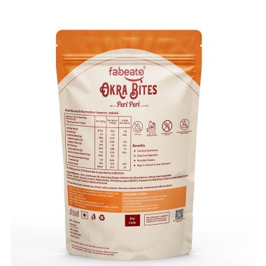 Fabeato: Peri Peri Okra Chips, Bhindi Chips, Vacuum Fried, Vegetable Chips - (Pack of 3 X 30g)