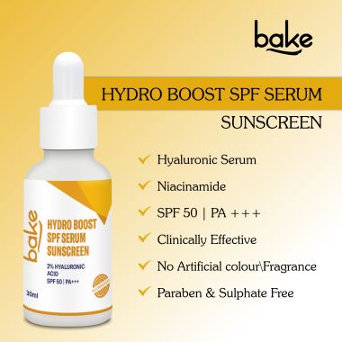 Bake Cosmetics:   2% Hyaluronic Acid Sunscreen Serum with SPF 50 PA++++