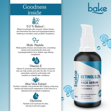 Bake Cosmetics:   0.3% Retinol Serum with 2% Multi Peptides 