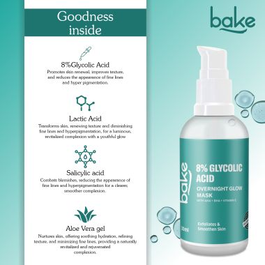 Bake Cosmetics:   8% Glycolic Acid Overnight Serum
