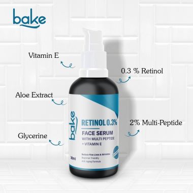 Bake Cosmetics:   0.3% Retinol Serum with 2% Multi Peptides 
