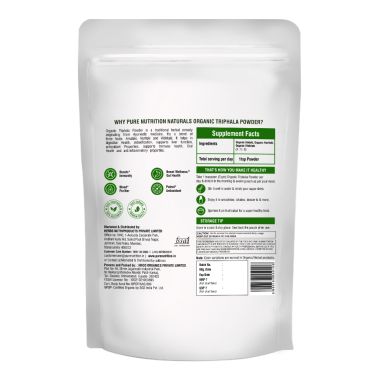 Pure Nutrition: Organic Triphala Fruits Powder - 227g