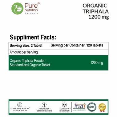 Pure Nutrition: Triphala Tablets | 120 Veg Tablets