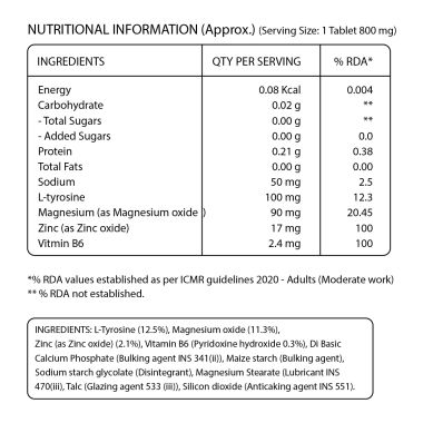 Pure Nutrition: Zinc ZMA 800mg | 120 Veg Tablets