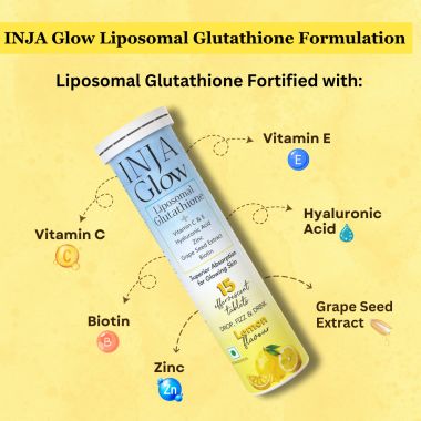 INJA Wellness: Glow Liposomal Glutathione-4x Effective-Enhances Skin Glow, Reduces Dark Spots,Anti-Aging-Lemon