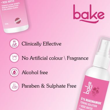 Bake Cosmetics:   5% Niacinamide + Rose Water Toning Solution