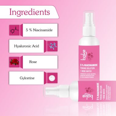 Bake Cosmetics:   5% Niacinamide + Rose Water Toning Solution