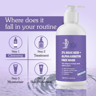 Bake Cosmetics:   2% Kojic Acid Face Wash with Alpha Arbutin 
