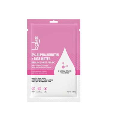 Bake Cosmetics:   Alpha Arbutin Sheet Mask with Rice Water 