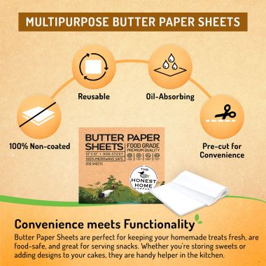The Honest Home Company: Butter Paper Sheets | Pack of 200 Sheets