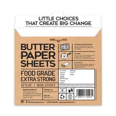 The Honest Home Company: Butter Paper Sheets | Pack of 200 Sheets