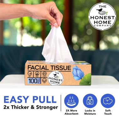 The Honest Home Company: Facial Tissue Papers Box | 100 Pulls (Pack of 5) (2PLY)