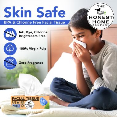 The Honest Home Company: Facial Tissue Papers Box | 100 Pulls (Pack of 5) (2PLY)