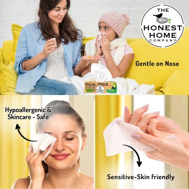 The Honest Home Company: Facial Tissue Papers Box | 100 Pulls (Pack of 5) (2PLY)