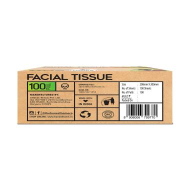 The Honest Home Company: Facial Tissue Papers Box | 100 Pulls (Pack of 5) (2PLY)