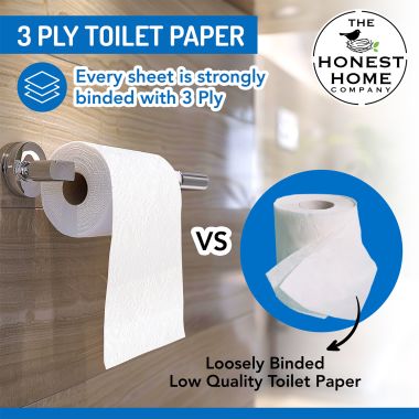 The Honest Home Company: Toilet Tissue Paper Rolls | Pack of 4 Rolls (3 PLY)
