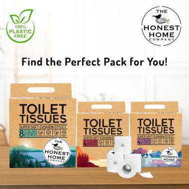 The Honest Home Company: Toilet Tissue Paper Rolls | Pack of 4 Rolls (3 PLY)