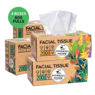 The Honest Home Company: Facial Tissue Papers Box | 200 Pulls (Pack of 4) (2PLY)