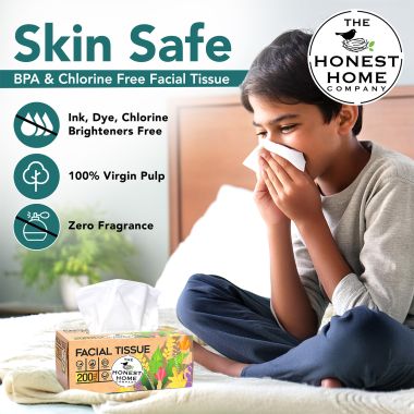 The Honest Home Company: Facial Tissue Papers Box | 200 Pulls (Pack of 4) (2PLY)