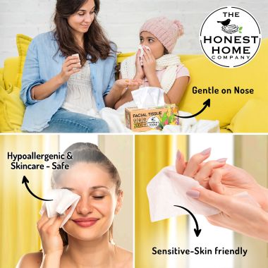 The Honest Home Company: Facial Tissue Papers Box | 200 Pulls (Pack of 4) (2PLY)
