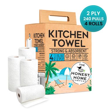 The Honest Home Company: Kitchen Towel Rolls | Pack of 4 Rolls (2 PLY)