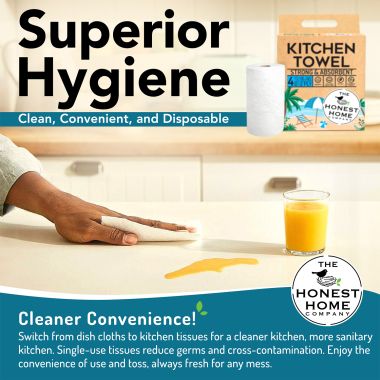 The Honest Home Company: Kitchen Towel Rolls | Pack of 4 Rolls (2 PLY)