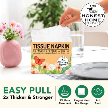 The Honest Home Company: Tissue Paper Napkin Towels | 200 Napkins (4 Boxes)