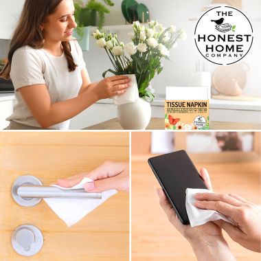 The Honest Home Company: Tissue Paper Napkin Towels | 200 Napkins (4 Boxes)