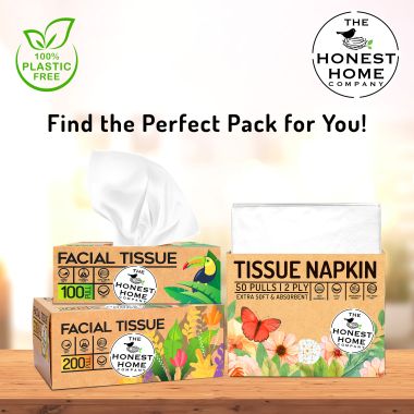 The Honest Home Company: Tissue Paper Napkin Towels | 200 Napkins (4 Boxes)