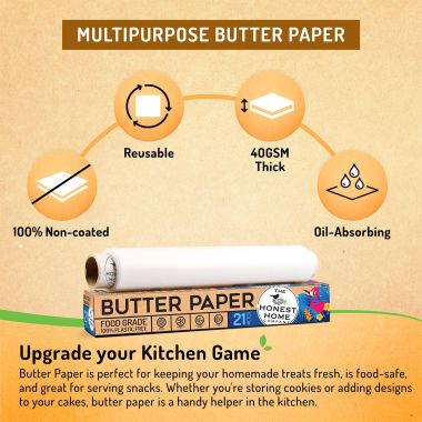 The Honest Home Company: Butter Paper Roll | 21 Metres