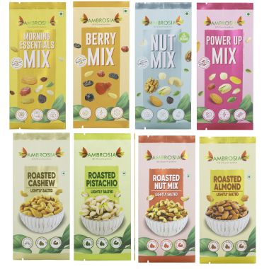 Ambrosia: Trail Mix Mini Packs 40g - Sampler Pack | Pack of 8 | each item 40g