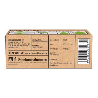 The Honest Home Company: Biodegradable Garbage Bags Small Size | 120 Bags (Pack of 4)