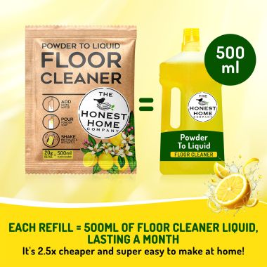 The Honest Home Company: Floor Cleaner Powder To Liquid Sachets - 2500 ml (5 Sachets)