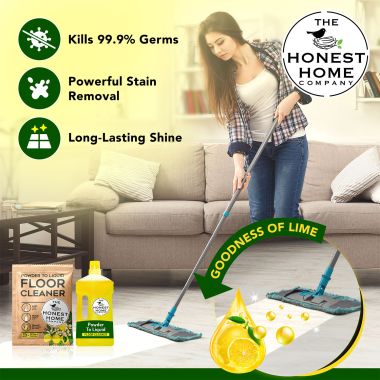 The Honest Home Company: Floor Cleaner Powder To Liquid Sachets - 2500 ml (5 Sachets)