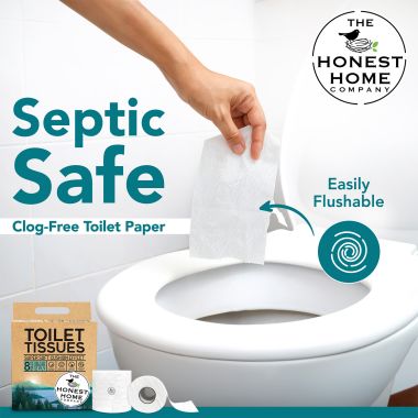 The Honest Home Company: Toilet Tissue Paper Rolls | Pack of 8 Rolls (2 PLY)