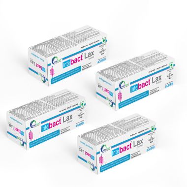 Dr. Morepen: INTEBACT LAX | Probiotic Supplement for Gut Health - 4 Sachets - Pack of 4