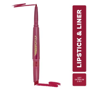 Typsy Beauty: Twist & Pout Lipstick & Lip Liner- Left On Red