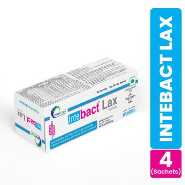 Dr. Morepen: INTEBACT LAX | Probiotic Supplement for Gut Health - 4 Sachets - Pack of 3