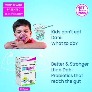 Dr. Morepen: INTEBACT PROBIOTIC DROPS 10BN CFU | Supplement for Gut Health - 10 ml