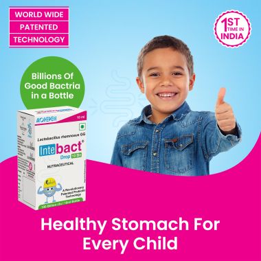 Dr. Morepen: INTEBACT PROBIOTIC DROPS 10BN CFU | Supplement for Gut Health - 10 ml Pack fo 2