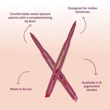 Typsy Beauty: Twist & Pout Lipstick & Lip Liner- Spills Tea