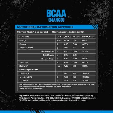 Beastlife: BCAA, Mango Flavour 240g