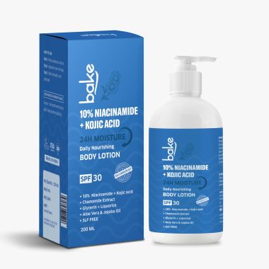 Bake Cosmetics:   10% Niacinamide Body Lotion SPF 30 PA+++ with Kojic Acid