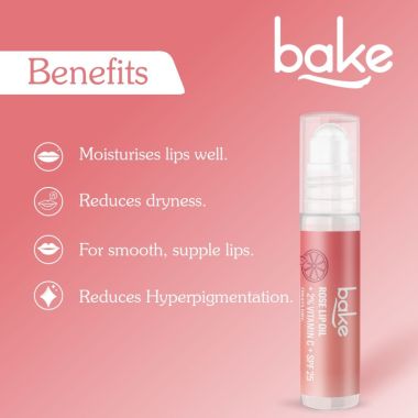 Bake Cosmetics:   2% Vitamin C Rose Tinted Lip Balm Oil SPF 25 PA+++