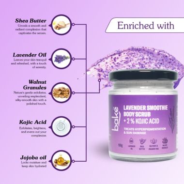 Bake Cosmetics: 2% Kojic Acid Lavender Smoothie Body Scrub